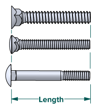 Carriage, Plow & Timber bolt length.