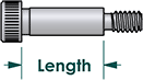 Shoulder bolt length is measured from under the head to the end of the shoulder.